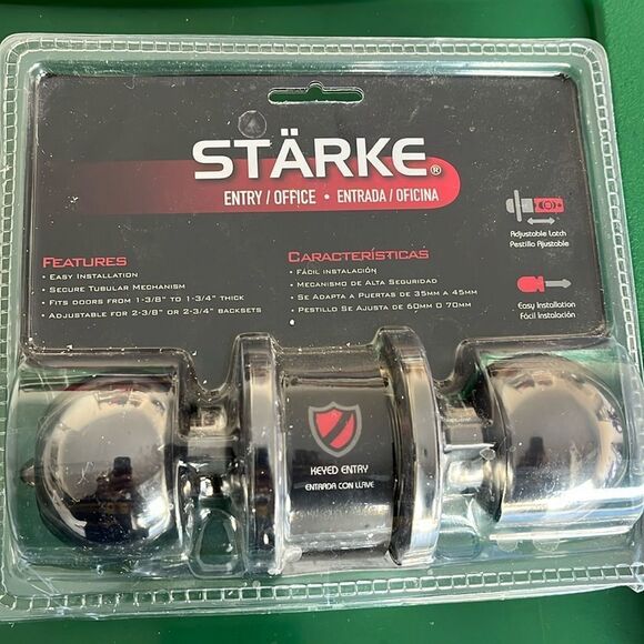 Starke dark colored style keyed entry door lock knob office entry w/2 keys - Picture 1 of 5